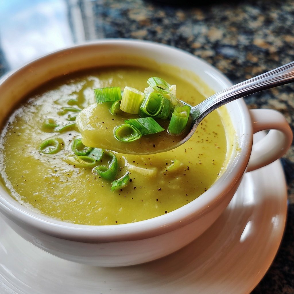 Blumenkohlsuppe mit Lauchzwiebeln
