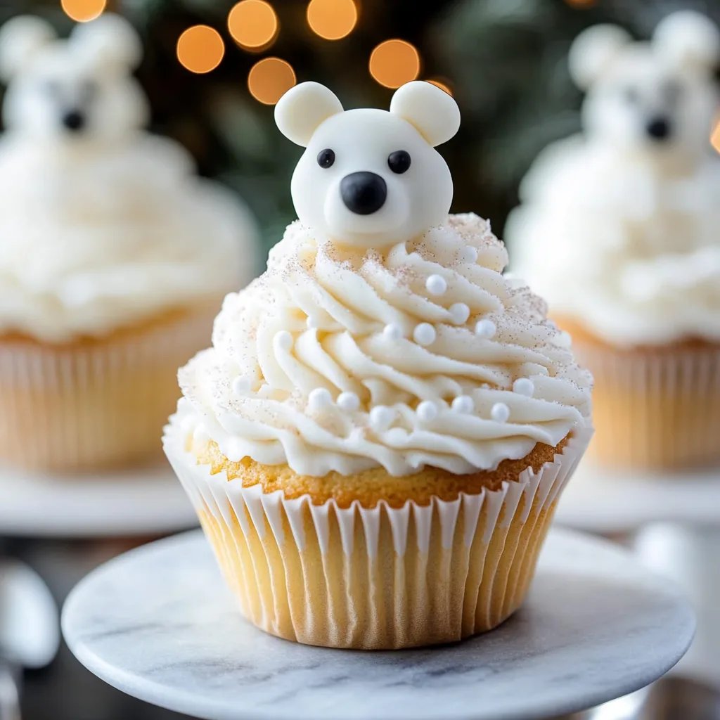 Weihnachts Polar Bär Cupcakes