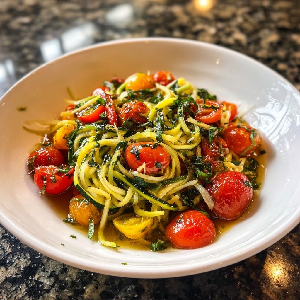 Kalorienarme Zucchini Nudeln Mit Tomaten