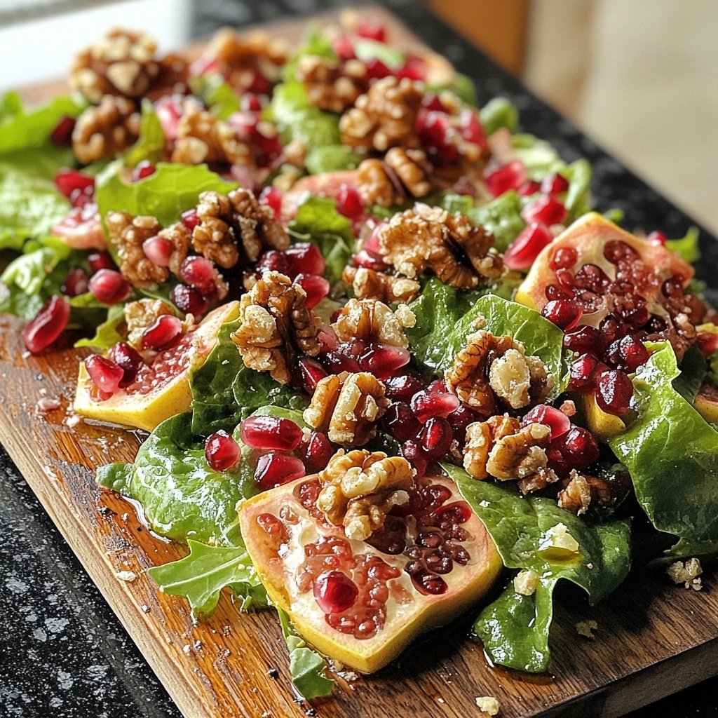Grünkohlsalat mit Granatapfel und Walnüssen
