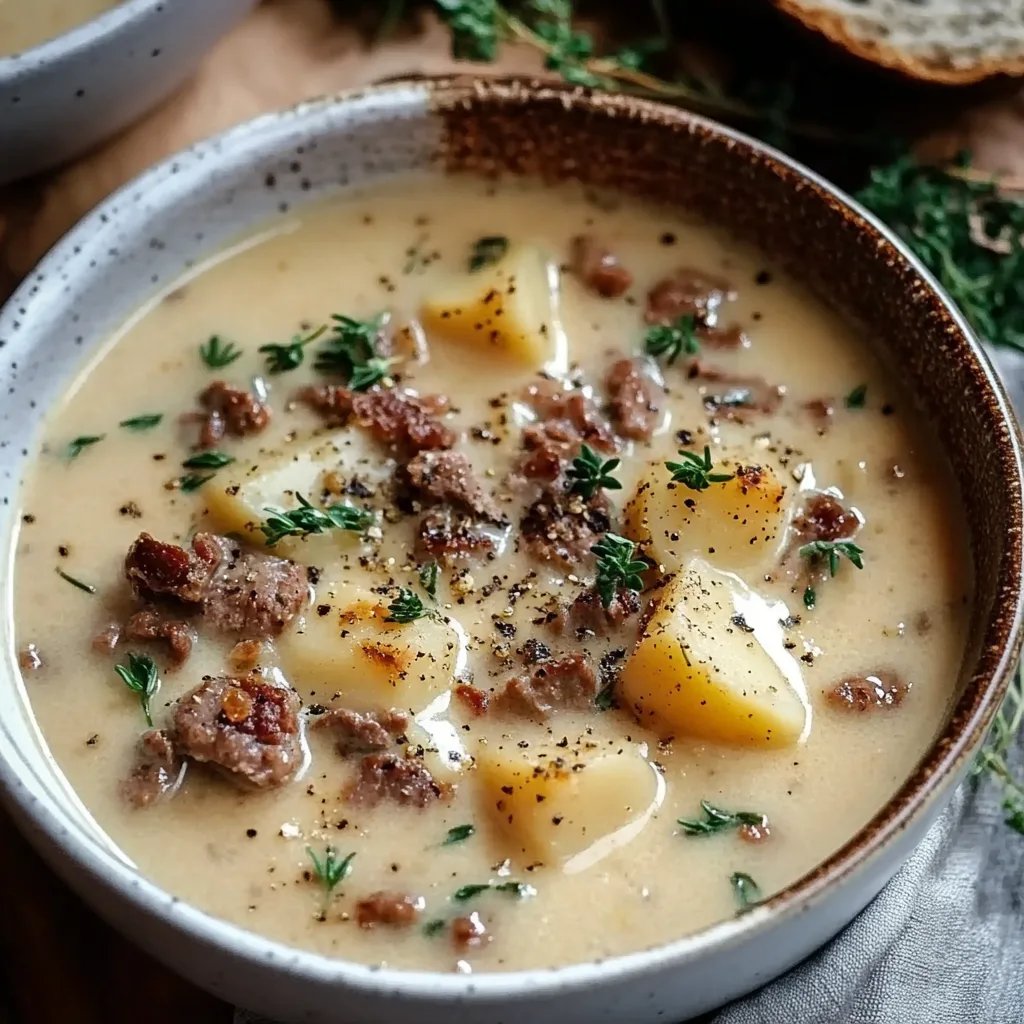 Friss-dich-dumm-Suppe – Cremige Käsesuppe mit Hackfleisch