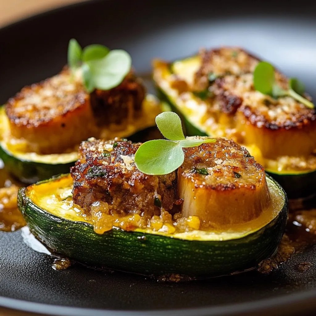 Gefüllte Zucchini mit Hackfleisch und Käse
