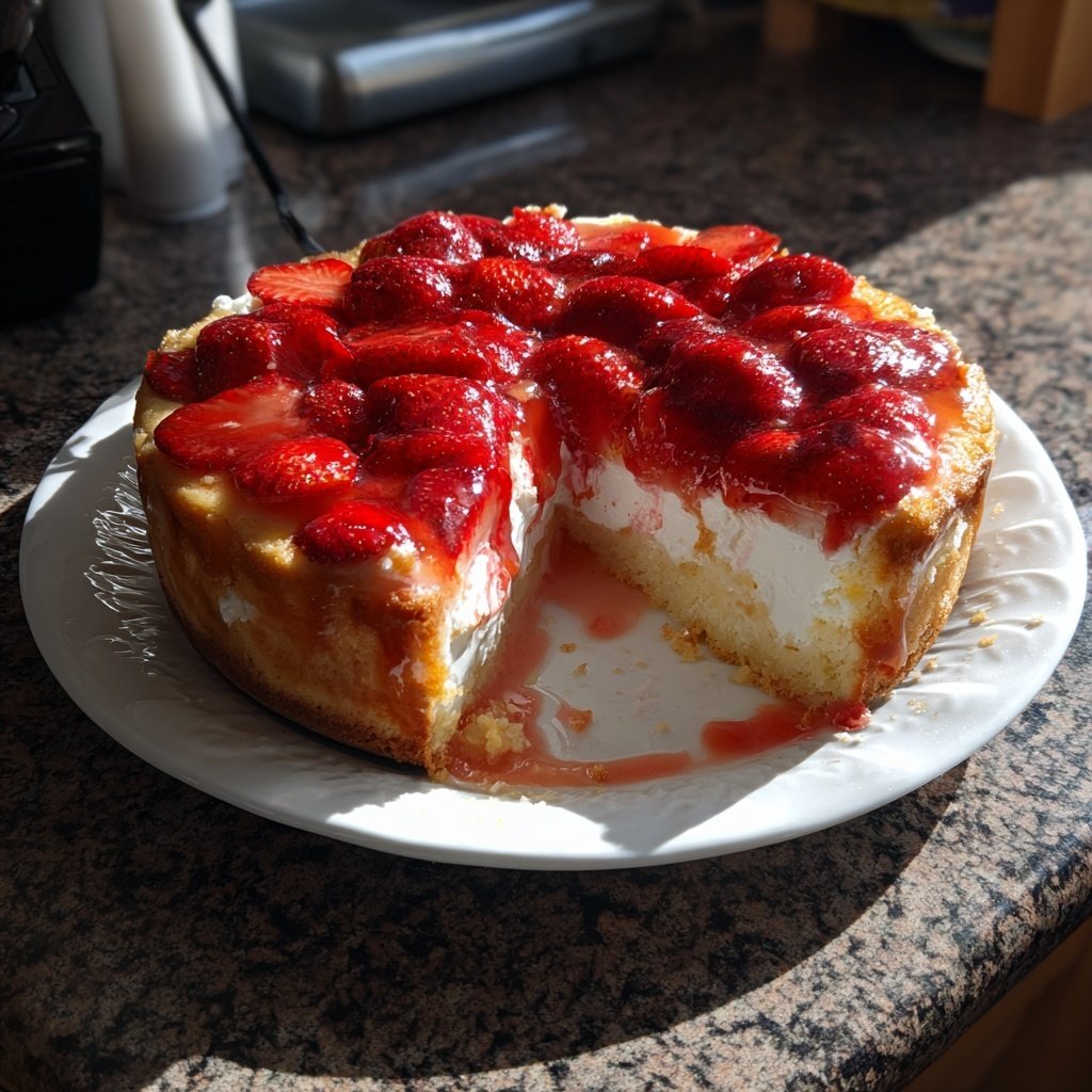 Erdbeer Kuchen Mit Frischer Sahne