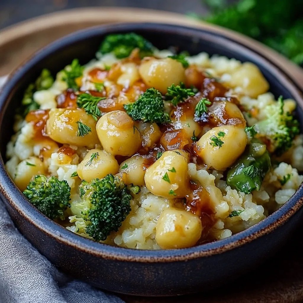 Gebratener Brokkoli mit Knoblauch und Kichererbsen