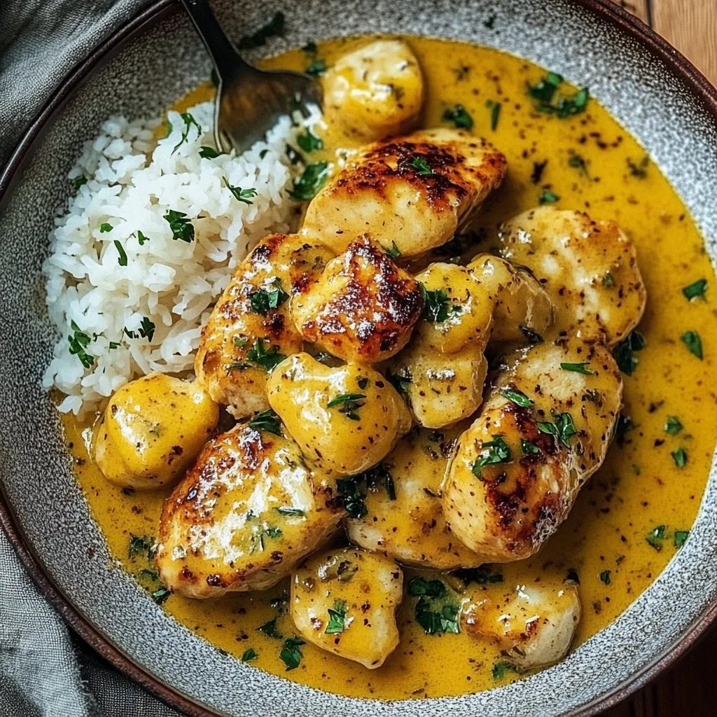 Schnelles Honig Senf Hähnchen mit Reis