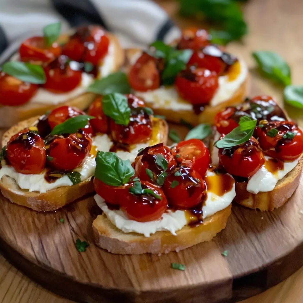 Ricotta Bruschetta mit Roasted Tomatoes